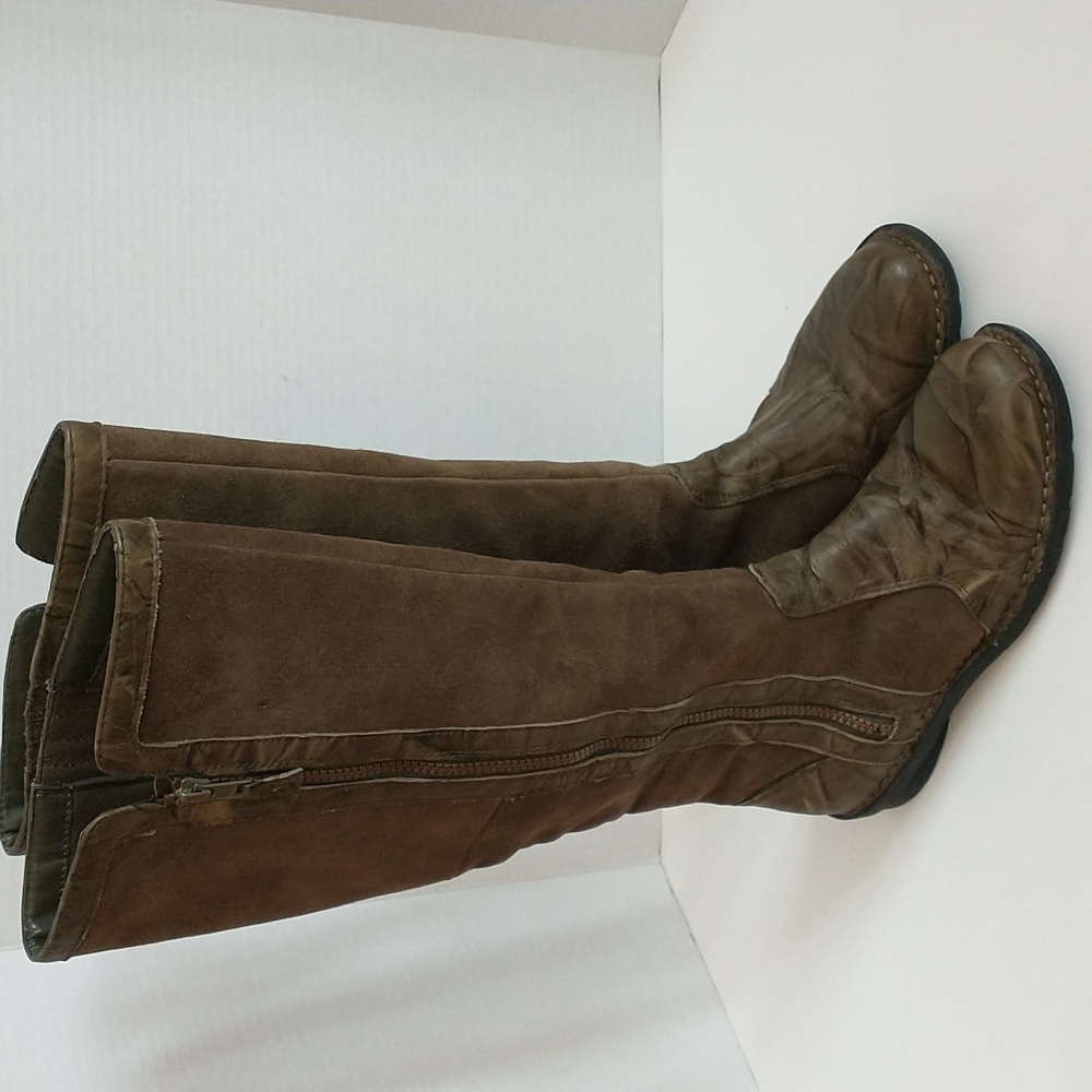 Clarks Nikki Park Tall Leather Zip Up Boot, Army Green, Crinkled Leather Look, 8